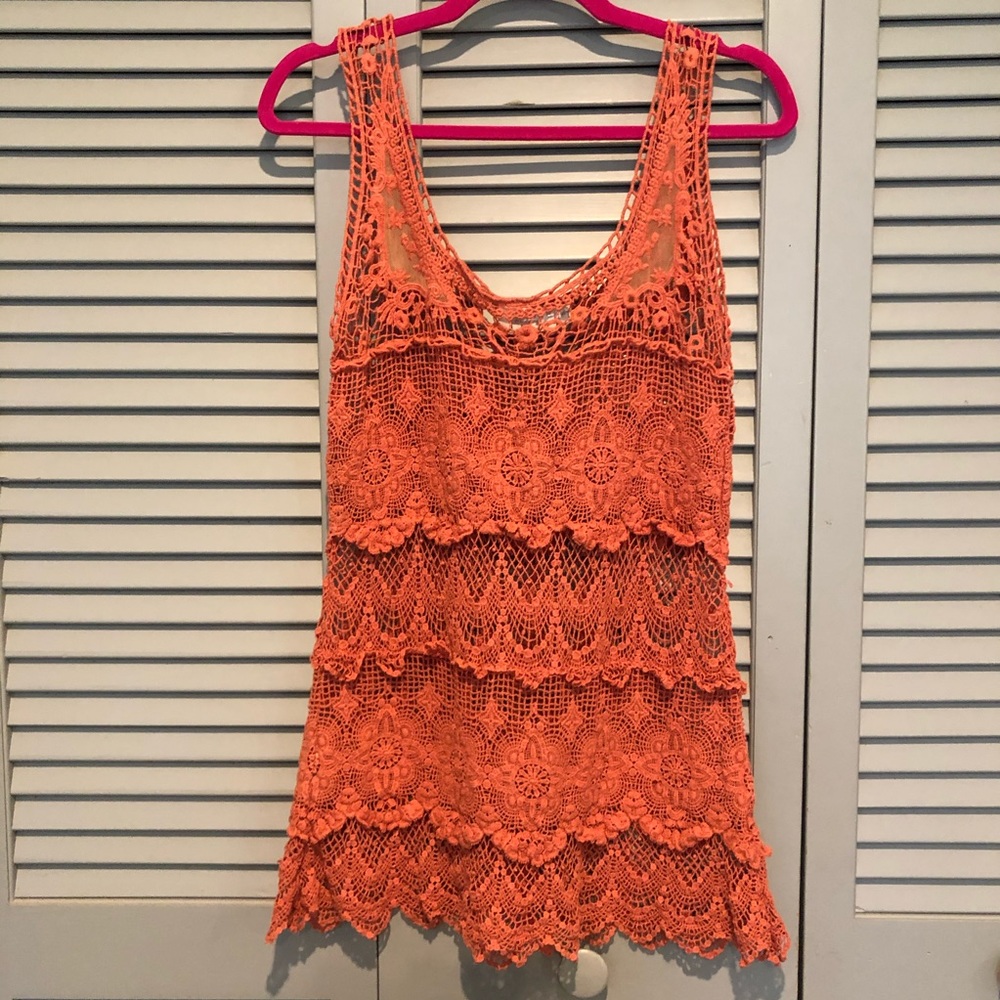 SOLITAIRE crochet sleeveless tunic